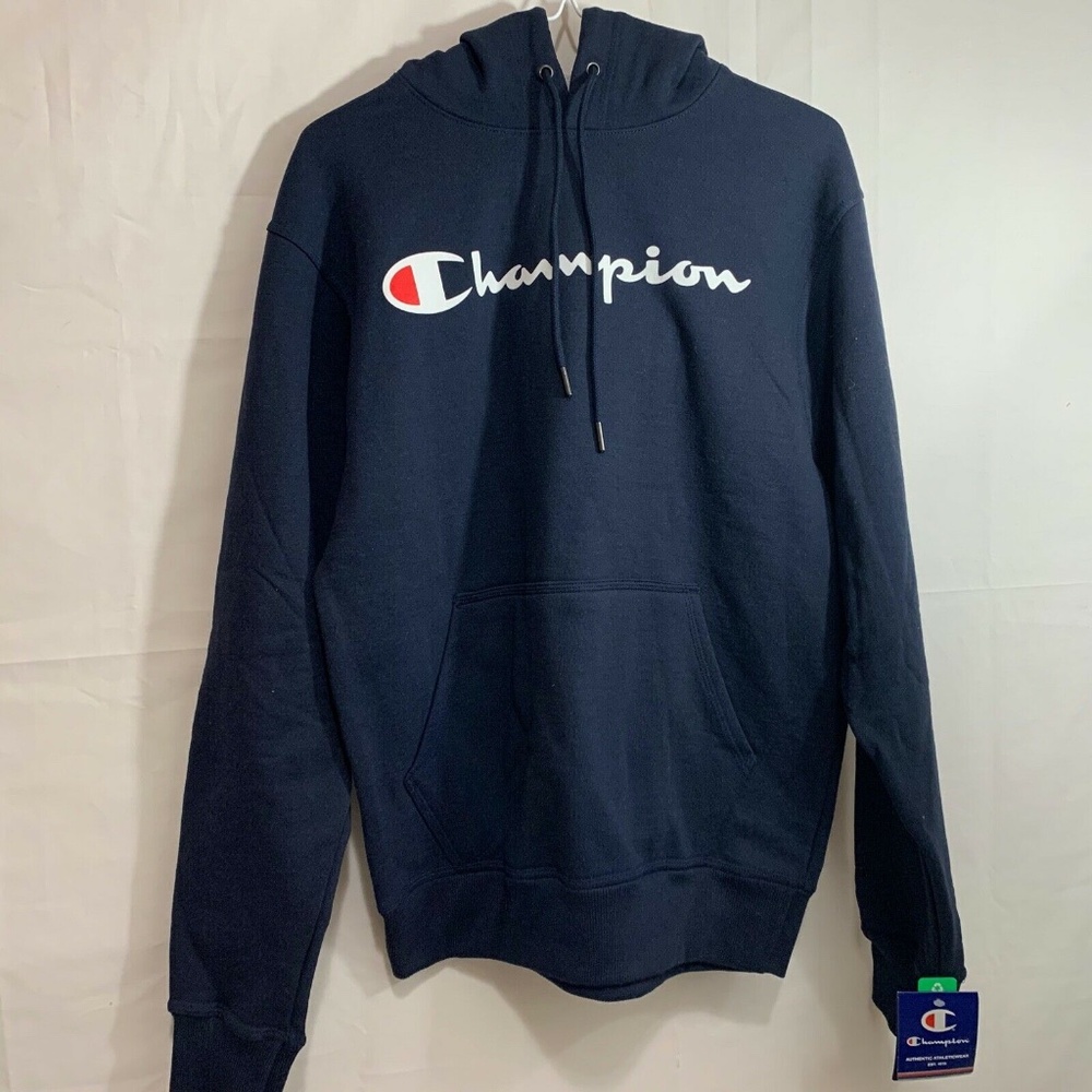 Champion Mens NWT Powerblend Fleece Pullover Hoodie w/Script Logo Size Small